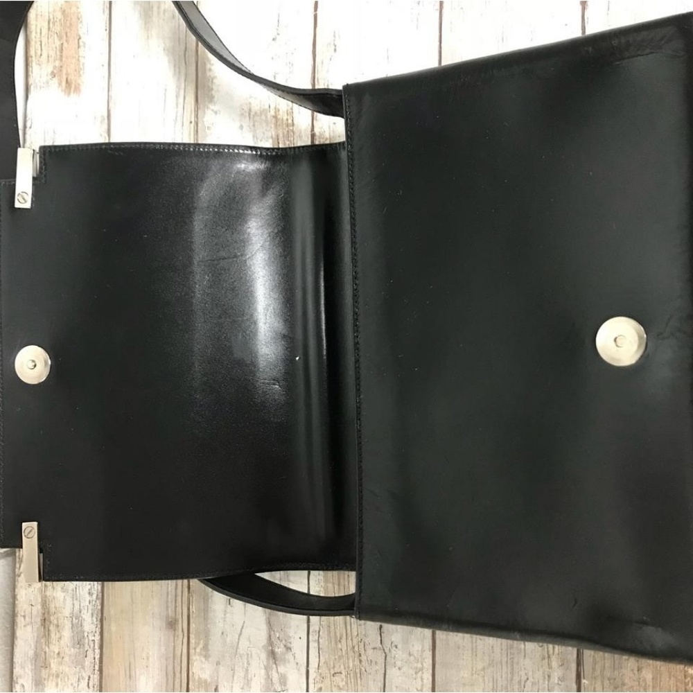 CAMPANILE MADE IN ITALY BLACK LEATHER SHOULDER BAG - Picture 3 of 6